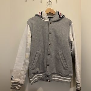 Bape Shark Baseball Jacket White Camo Glow in Dark!